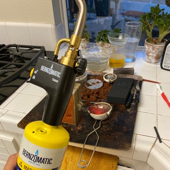 Chunky handmade set of 3 sterling silver rings - Picture 13 of 17